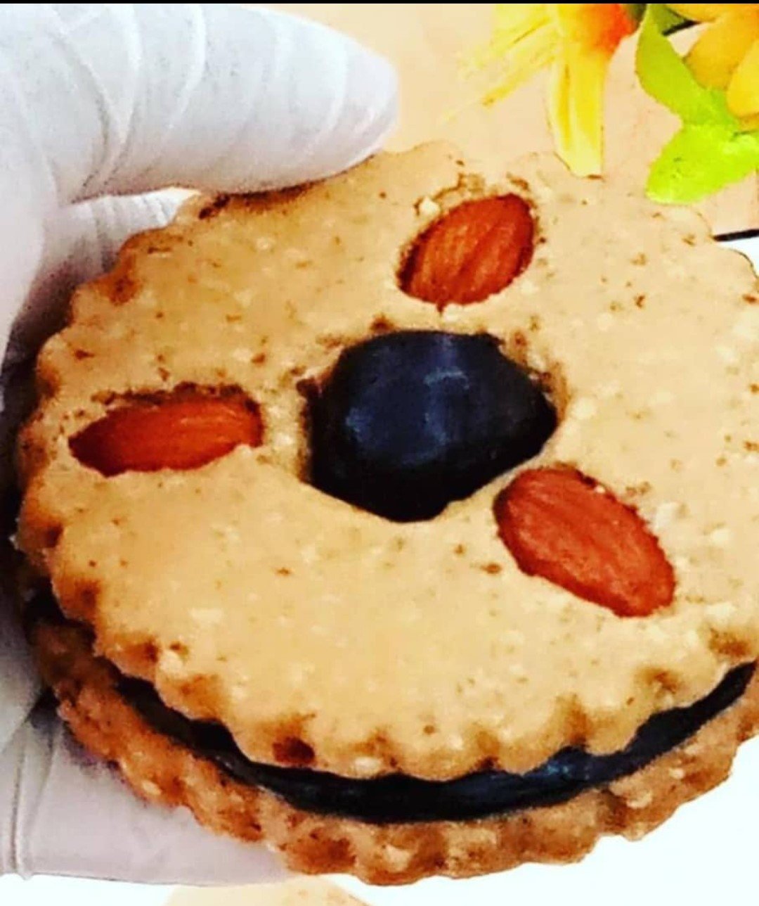 Almond Cookies with Chocolate Merigue 6pcs